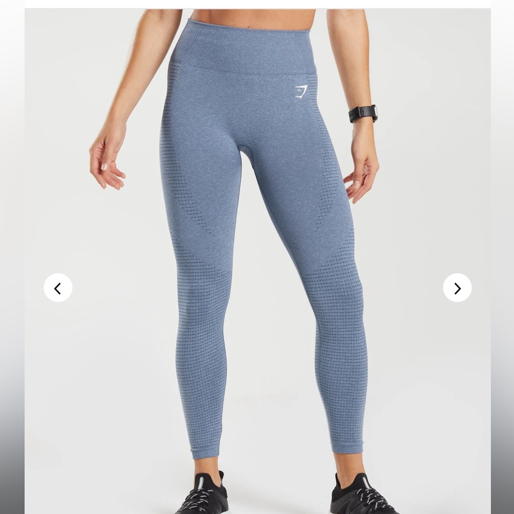 Gymshark Smokey Gray Marl Vital Seamless Leggings Size large in Smokey blue